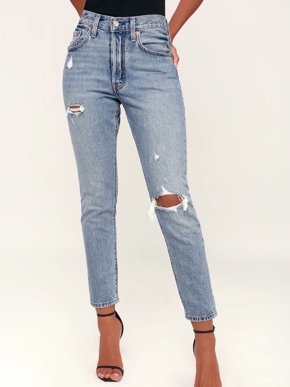 Levi’s 501 Skinny Distressed Blue Jeans - Classic Straight Fit size 26